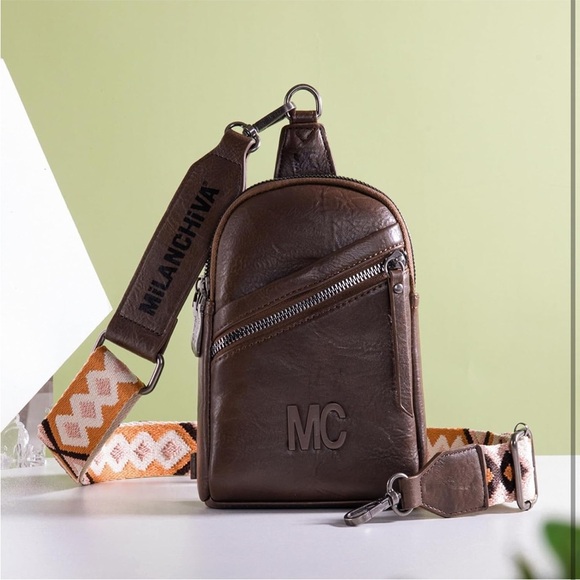 Brown sling bag with guitar strap - Picture 7 of 7